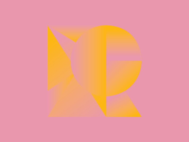 #Typehue Week 18: R typehue week 18: r colorful type typography typehue logo r minimal pink yellow gradient flat