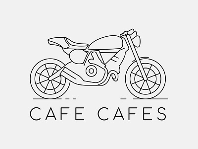 Cafe Cafes branding cafe coffee design graphic icon identity line motorcycle simple vector