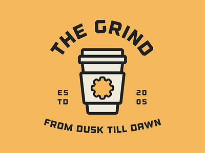 The Grind cafe coffee cup graphic design logo type typography visual design