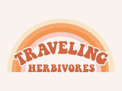 Traveling Herbivores 70s Logo 70s badge branding logo logodesign logotype retro seventies vegan vintage