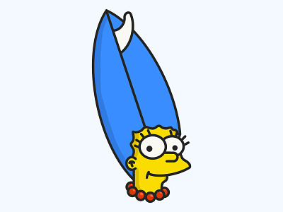 Marge Simpson cartoon log marge marge simpson single fin surf surfboard surfing the simpsons