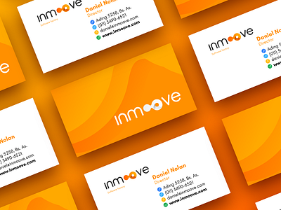 Inmoove - Business cards brand brandbook branding business card card card design design identity logo logotype orange papeleria paper print stationary