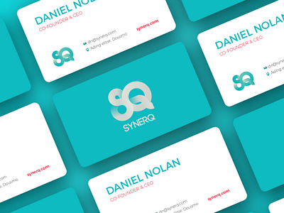 SynerQ - Business cards blue brand brand identity branding business card cards design gradient identidad identity logo logotipo logotype marca q sq stationery synergy