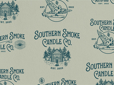 SOUTHERN SMOKE CANDLE IDENTITY branding graphic design illustration label logo packaging vintage