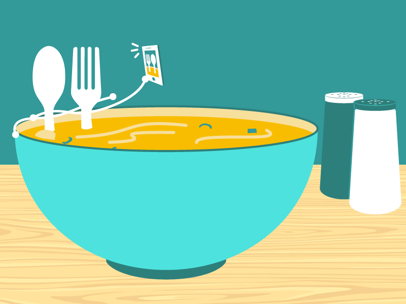 Social Foodies foodie fork onsen social soup spa spoon