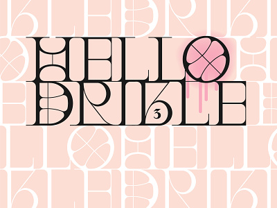 Hello dribbble! branding design didone didot flat hello dribbble identity illustration lettering logo pink serif serif font type typography vector