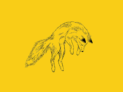 Fox-y animal fox illustration micron yellow