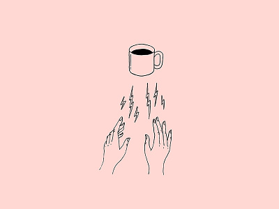 Summoning Coffee coffee illustration magic pink