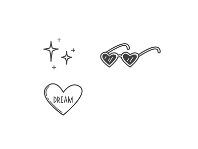 Stickers icons illustration sparkles stickers sunglasses