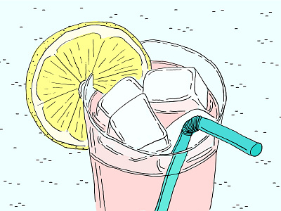 Lemonade illustration lemon lemonade pink