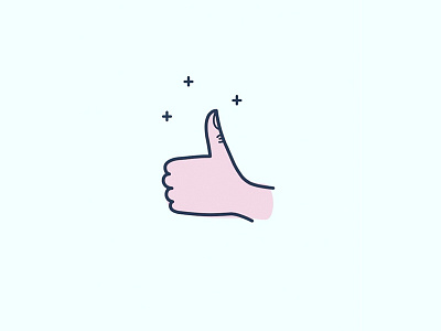 Be + icon illustration positivity thumbs up