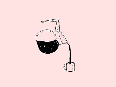 Coffee Galaxy coffee illustration pink space