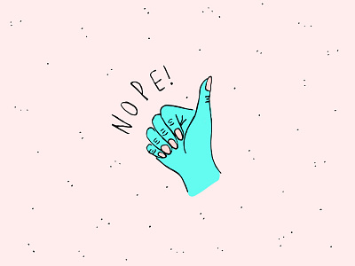 Nope! illustration nope pink thumbs up