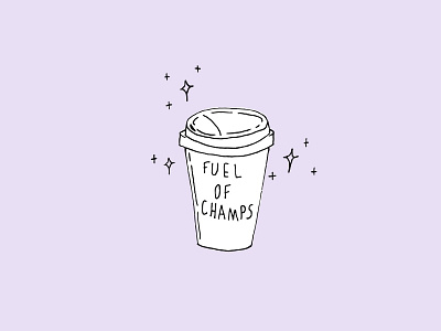 Fuel of Champs coffee illustration magic morning purple