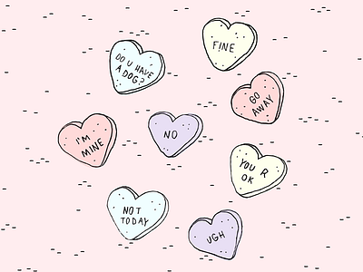 Conversation Hearts conversation hearts february illustration valentines day