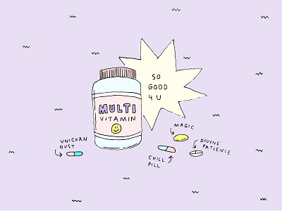 Vitamins illustration purple vitamins