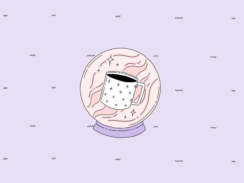 The Future magic purple coffee illustration