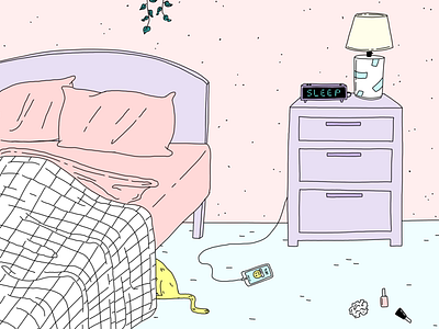 💤 cat illustration pink sleep work