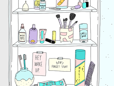 Medicine Cabinet beauty blue illustration menstruation morning