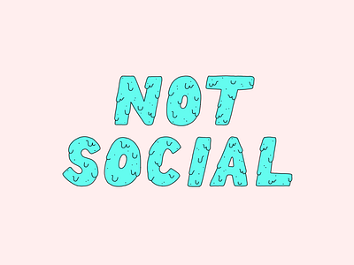 Not Social antisocial green illustration introvert pink