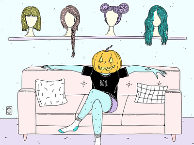 Boo. halloween illustration pumpkin spooky