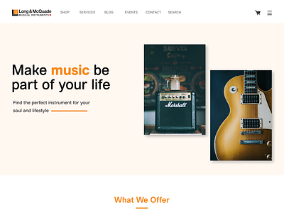 Quick unsolicited mockup for Long & McQuade Musical Instrument design ux webdesign