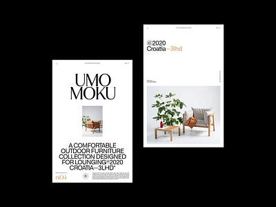 Umomoku clean design furniture grid layout minimal photography poster simple typography website