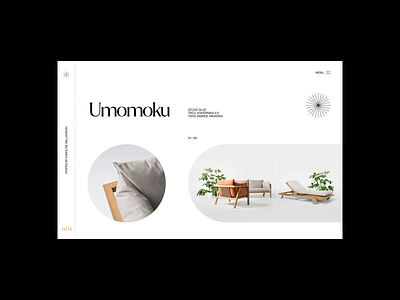 Umomoku clean design furniture grid layout minimal simple typography ui web website