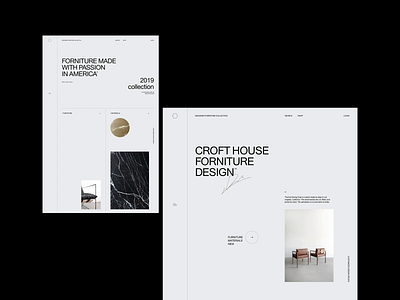 Croft House clean design furniture grid header layout minimal simple typography web website