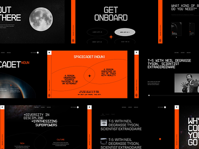 Space Cadet Ventures Webiste branding dark design layout motion graphics space website