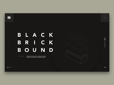 Black Brick Bound design grid header layout minimal simple typography web website