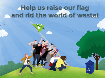 Earth911 Team flag illustration illustrator outdoors photoshop recycling sustainability