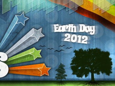 Earth Day 2012 back to the roots design digital painting earth day retro textures themed web