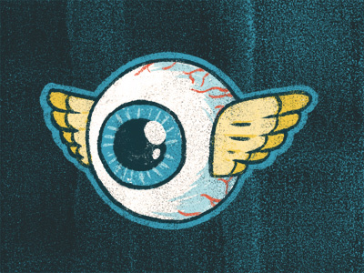 Eyeball Patch design drawing eye eyeball illustration ink patch screenprint wings