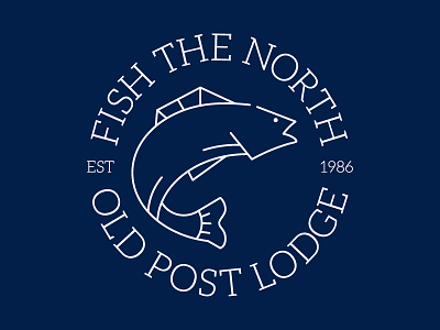 Old Post Lodge apparel badge fish fishing geometric icon lodge logo north walleye