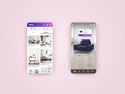 AR furniture app concept interaction design ui ux visual design