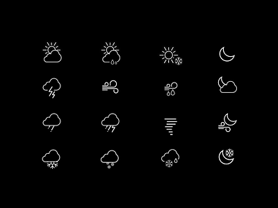 Weather icons iconography illustration ui visual design