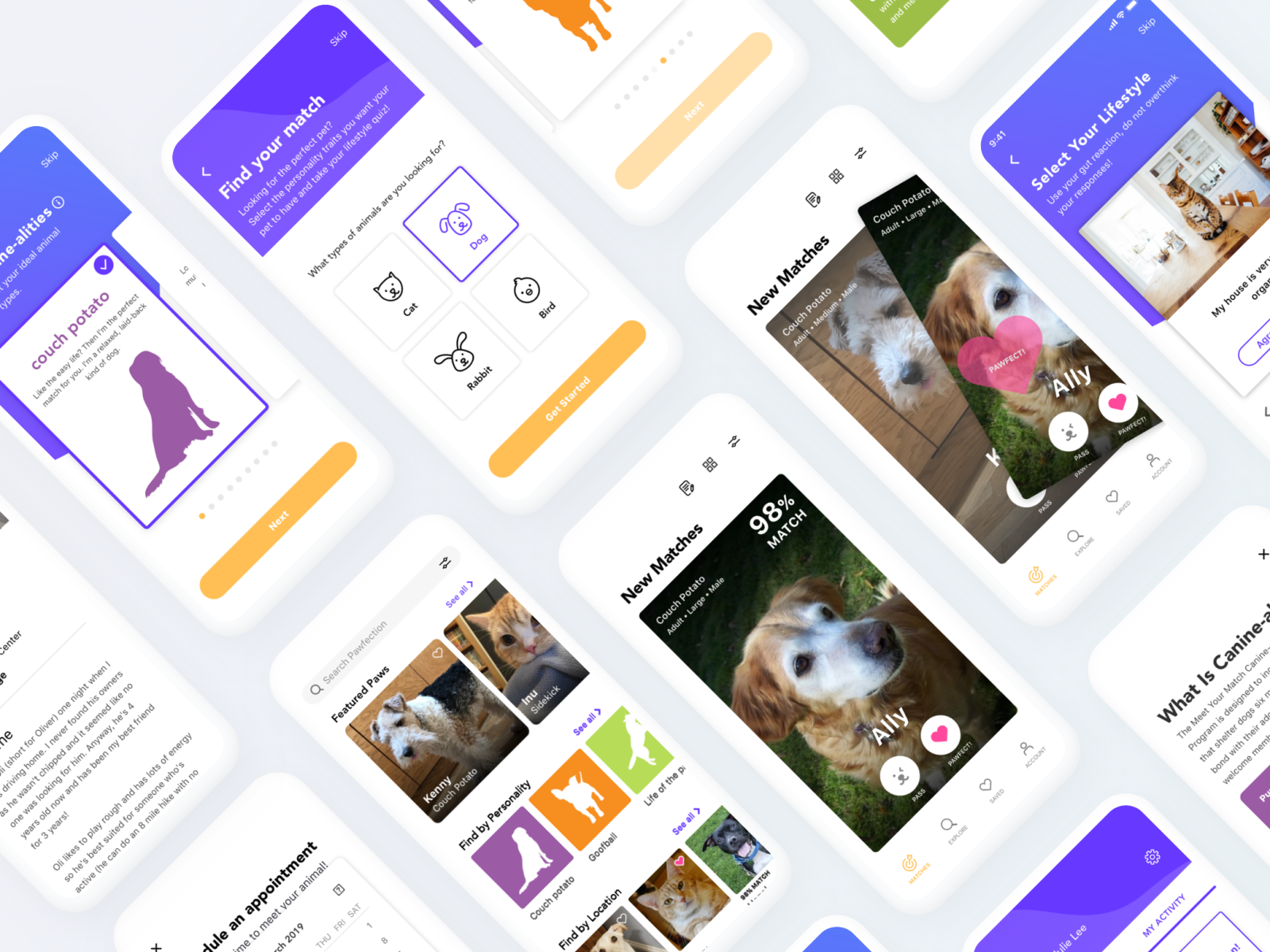 Pawfection - Animal adoption app by Youngsun on Dribbble