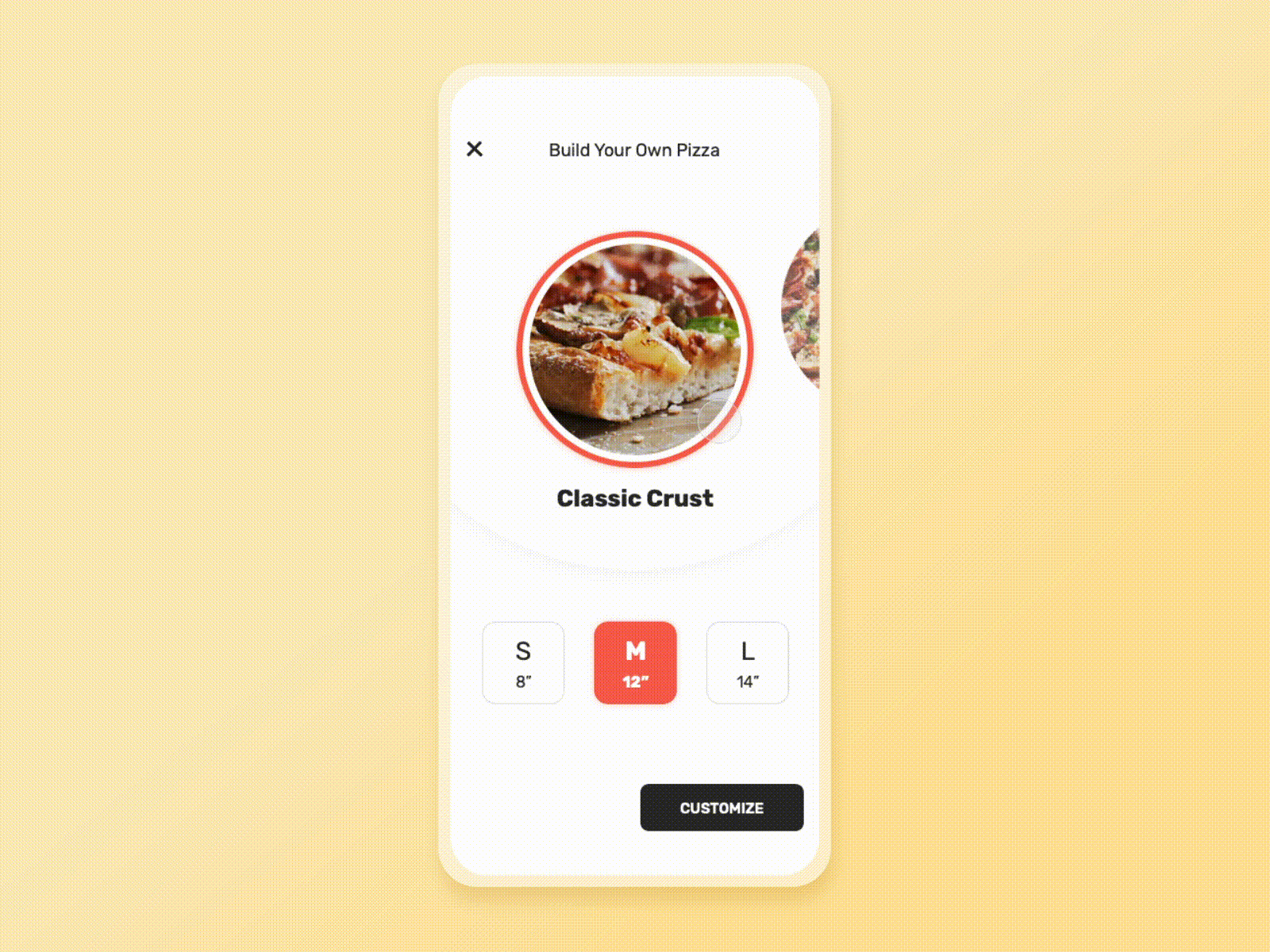 Build your own pizza animation design foodie interaction design pizza product design ui ux visual design