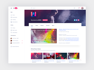 Youtube Redesign - Free PSD