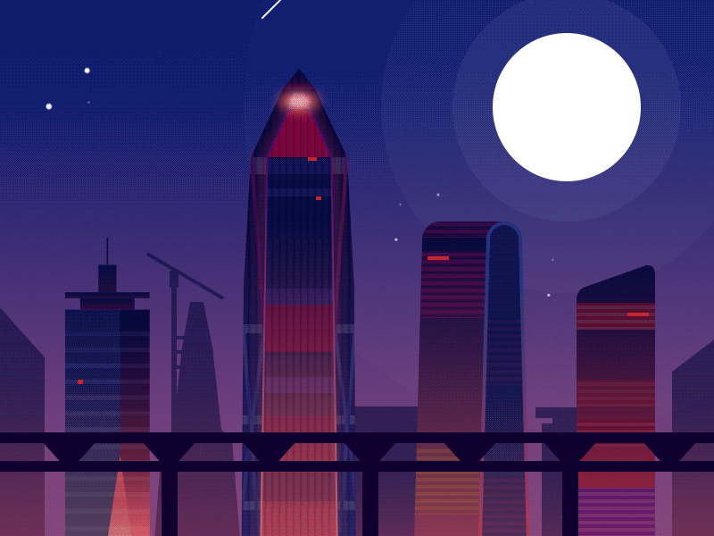 Night of city gif illustration