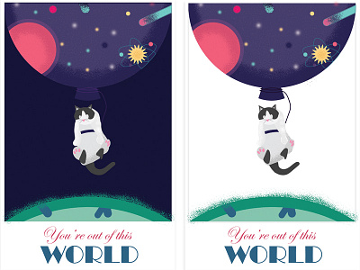 Polaroid Cards adobe illustrator cards cat earth galaxy illustration