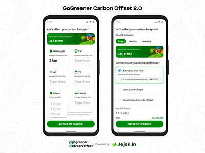 GoGreener Carbon Offset 2.0 carbon footprint climate change climate emergency plant tree uidesign ux design