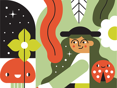 Forest Forager branding character character design design identity illustration illustrator vector visual design web