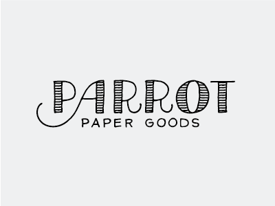 Parrot font handdrawn identity illustration lettering logo paper stationery type typography