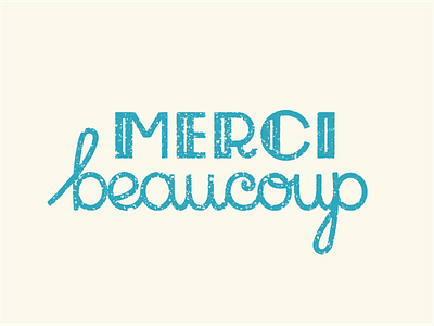 Thanks design french hand lettering logo merci retro thanks typography vintage