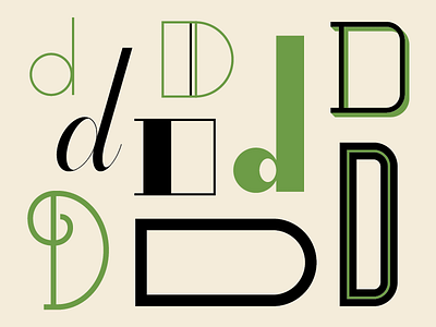Deee 1940s 40s d green hand lettering letter retro typography vintage