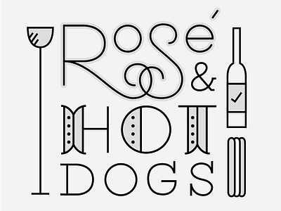 A Perfect Pair bezier hot dogs illustration lettering practice sketch type vector wine