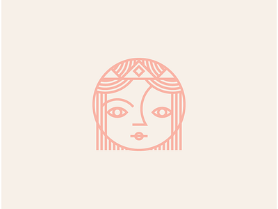 Outtake character design female girl icon illustration lines logo mark symmetry vector