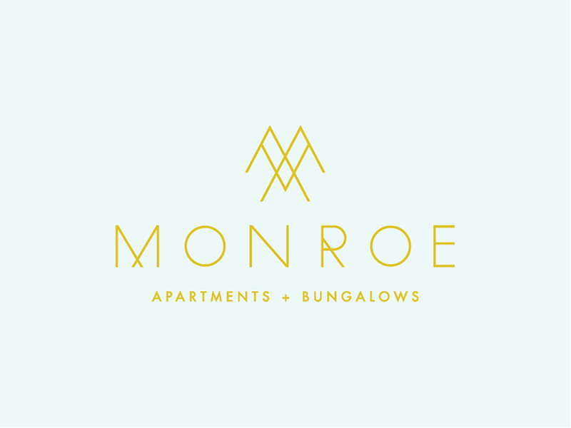 More for Monroe branding identity logo los angeles monogram pattern real estate silver lake system